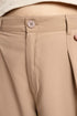 Tan Pleated Wide Leg Pants